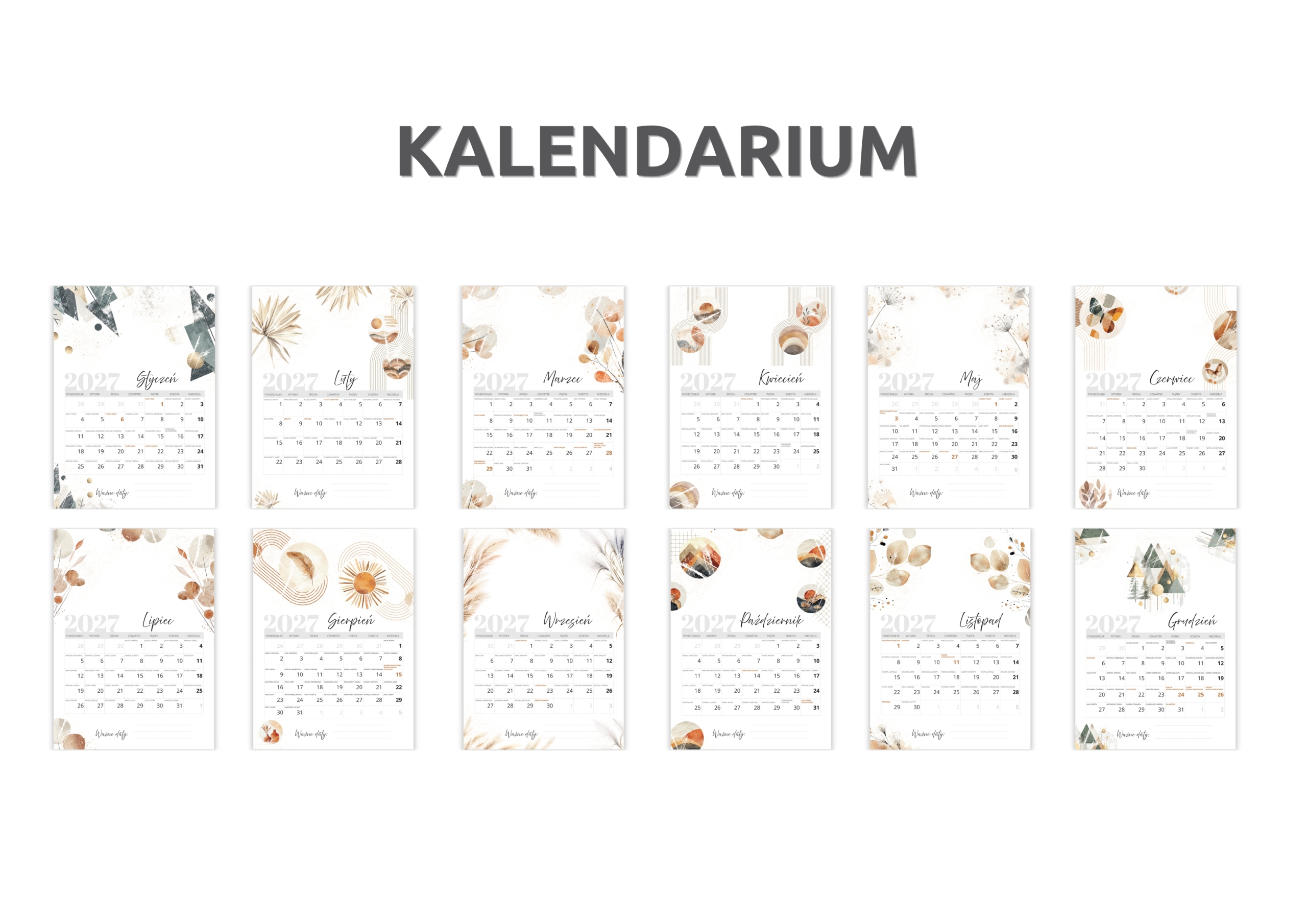 ABSTRAKCJA – pion kalendarium