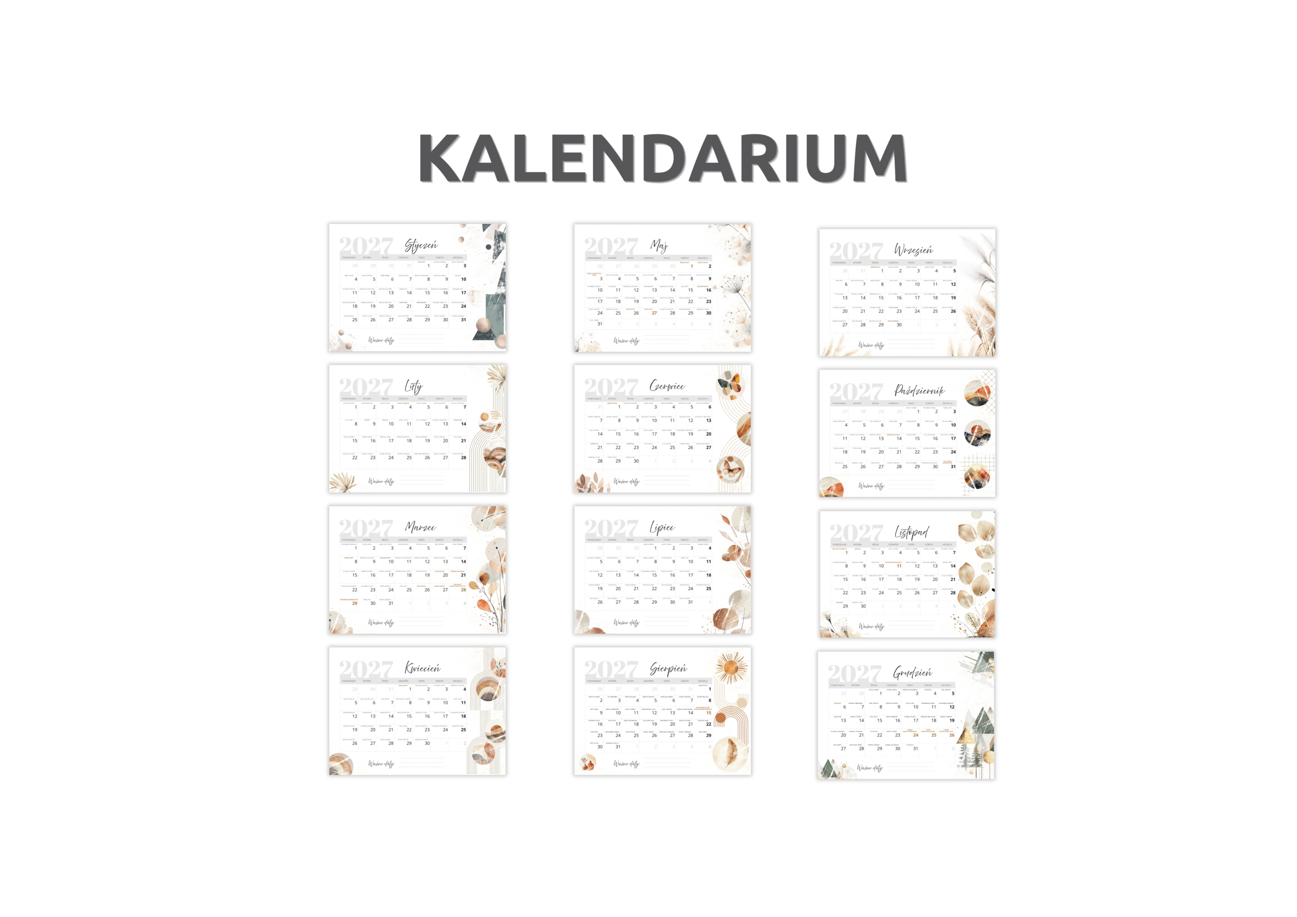 ABSTRAKCJA-poziom kalendarium