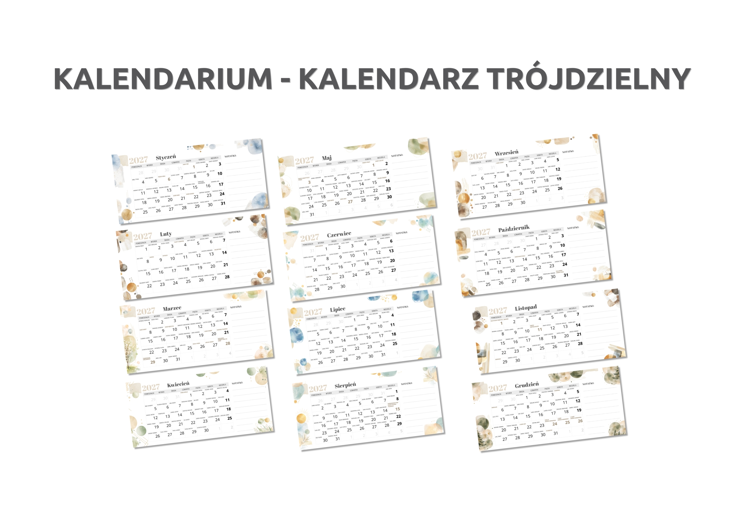 TRÓJDZIELNY KALENDARIUM